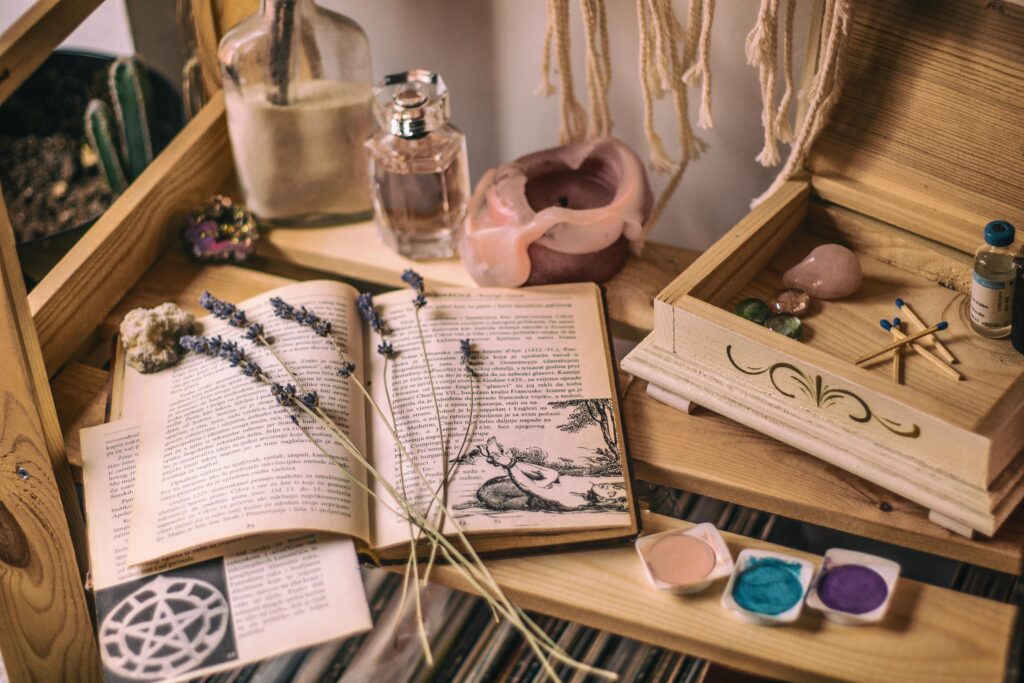 Flowers on Opened Book